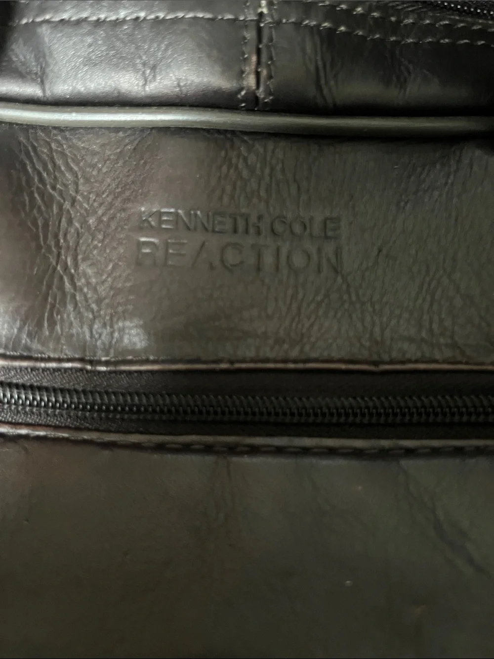 Kenneth Cole Reaction Brown Leather Briefcase Laptop Bag